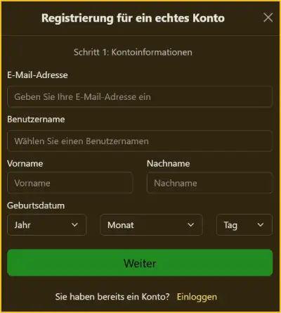 DaVinci's Gold Casino DE Registrierung